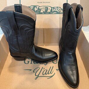 Tecovas “The Jamie” Leather Cowboy Boots in Midnight (Black)